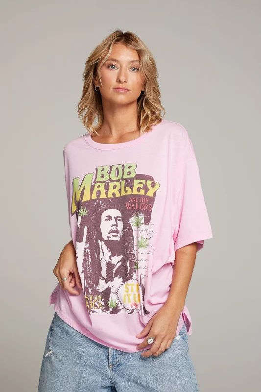 Women's Sheer Panel T-Shirts-Bob Marley Stir It Up One Size Tee