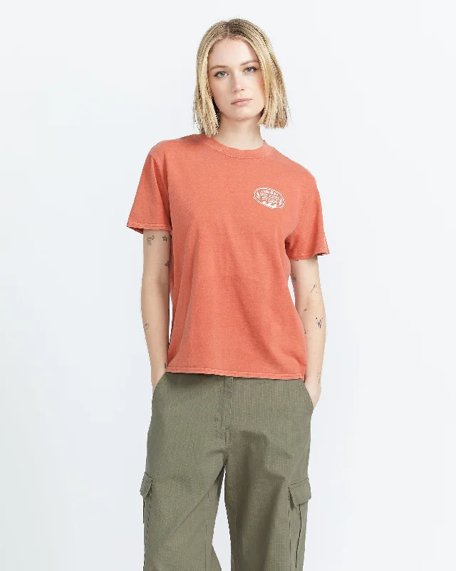 Women's Burnout T-Shirts-Lock It Up Tee - Rust