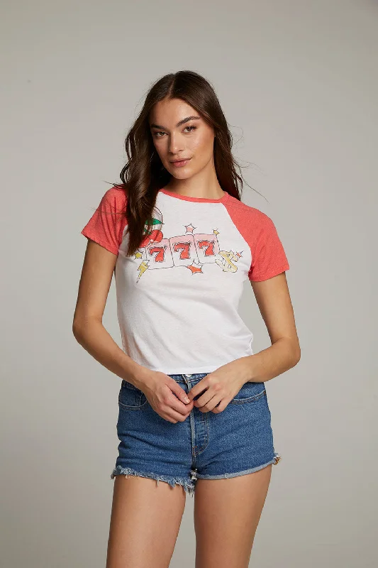 Women's Split Hem T-Shirts-Lucky 7's Tee