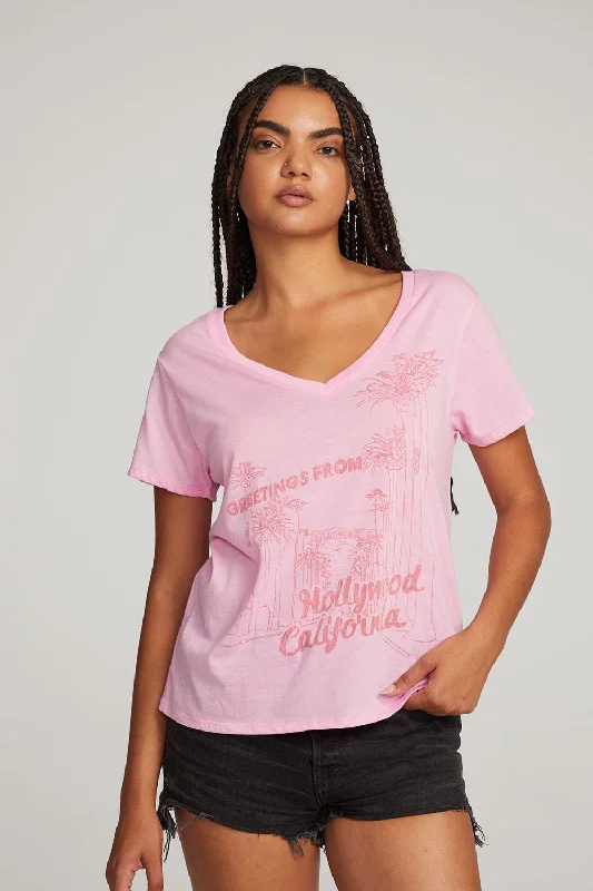 Women's Velvet T-Shirts-Hollywood Tee