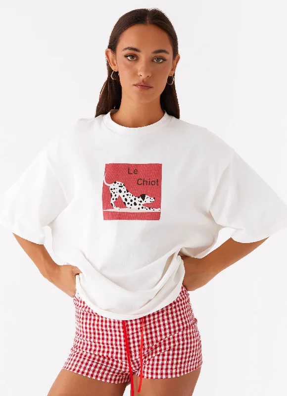 Women's Leopard Print T-Shirts-Bexley Graphic Tee - White