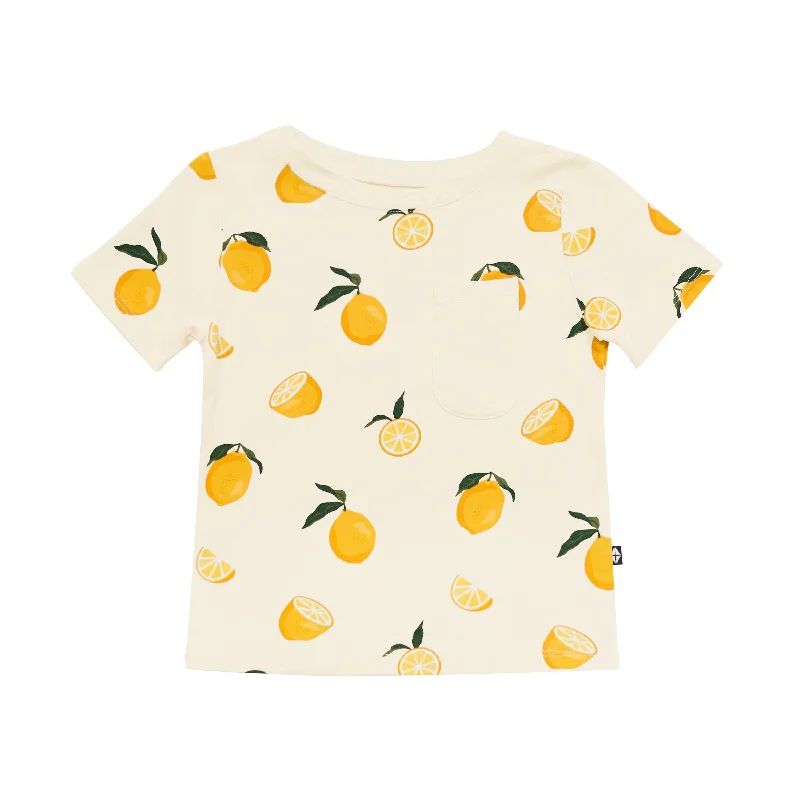 Women's Relaxed Fit T-Shirts-Toddler Crew Neck Tee in Lemon