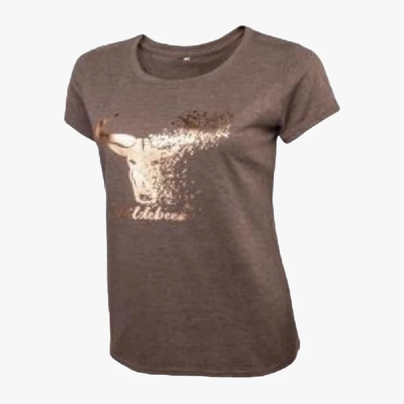 Women's Date Night T-Shirts-Wildebees Womens Dispersion Short Sleeve Tee Cypress Mel