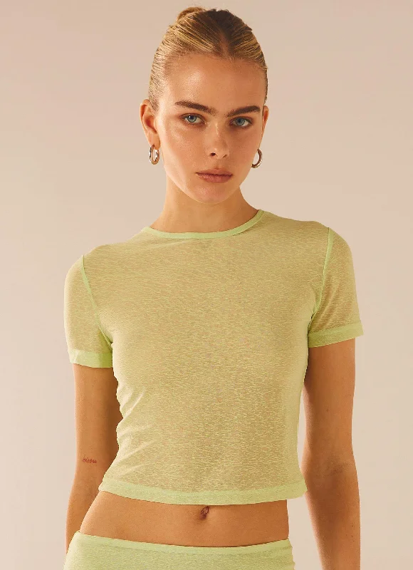 Women's Novelty T-Shirts-Just Like Magic Mesh Tee - Lime