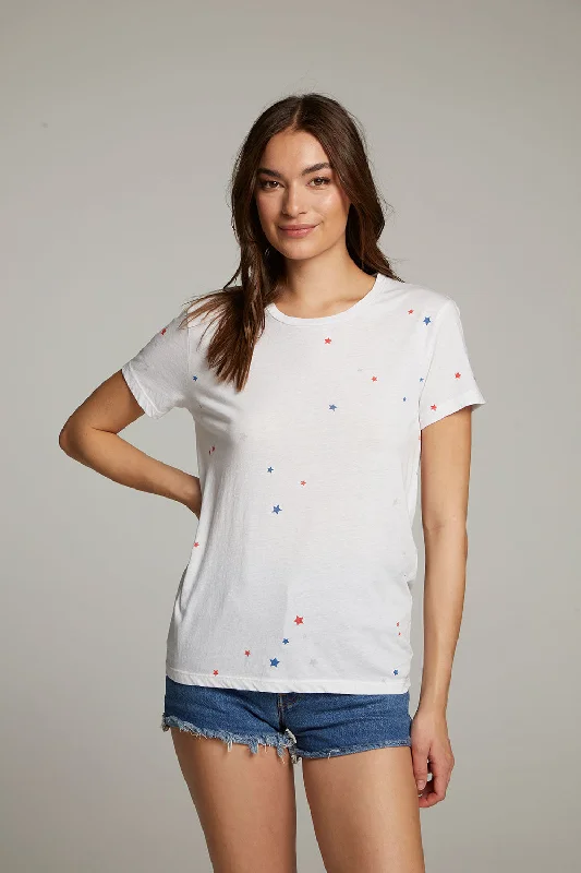 Women's Tall T-Shirts-Americana Stars Crew Neck Tee