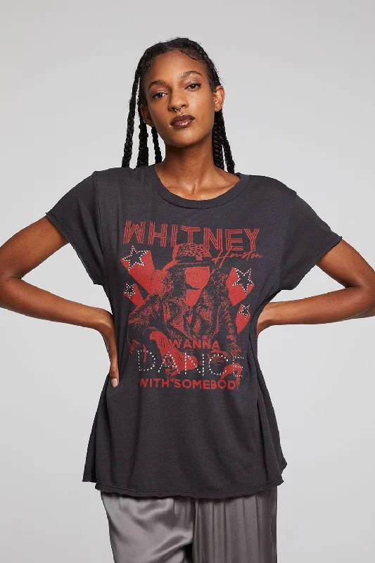 Women's Christmas T-Shirts-Whitney Houston I Wanna Dance With Somebody Tee