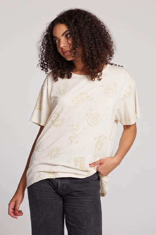 Women's Floral T-Shirts-Allover Western Magic Tee