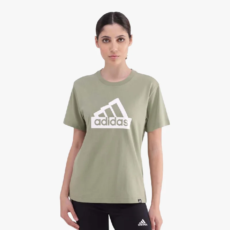 Women's Earth Tone T-Shirts-Adidas Womens Mod Ess Short Sleeve Tee Ten Grn