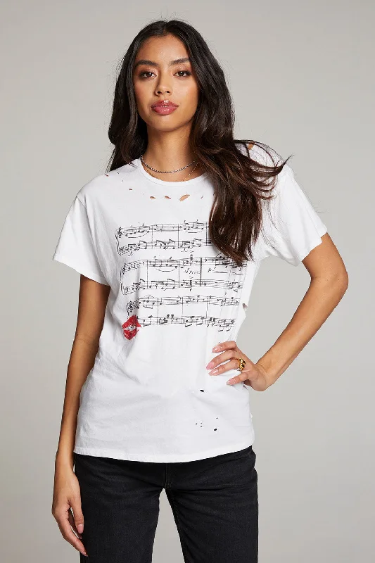 Women's High-Low Hem T-Shirts-Sheet Music Tee