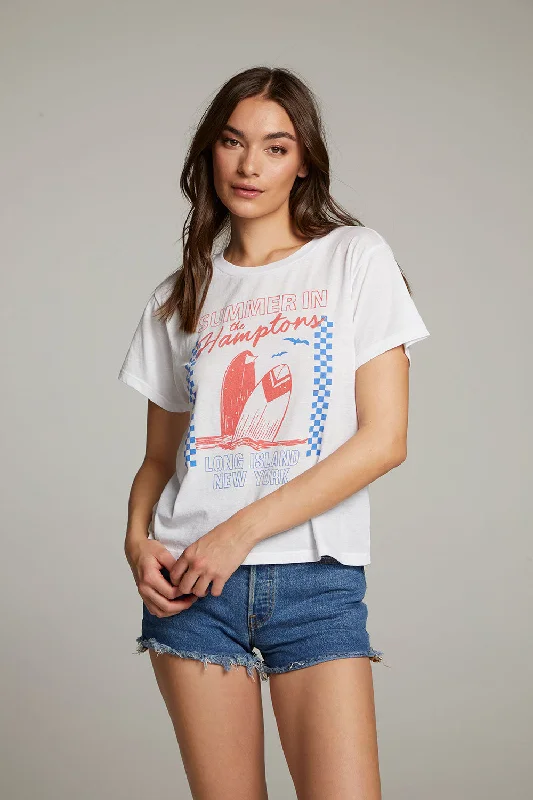 Women's Studded T-Shirts-The Hamptons Crewneck Tee