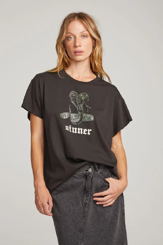 Women's Abstract Print T-Shirts-Sinner Tee