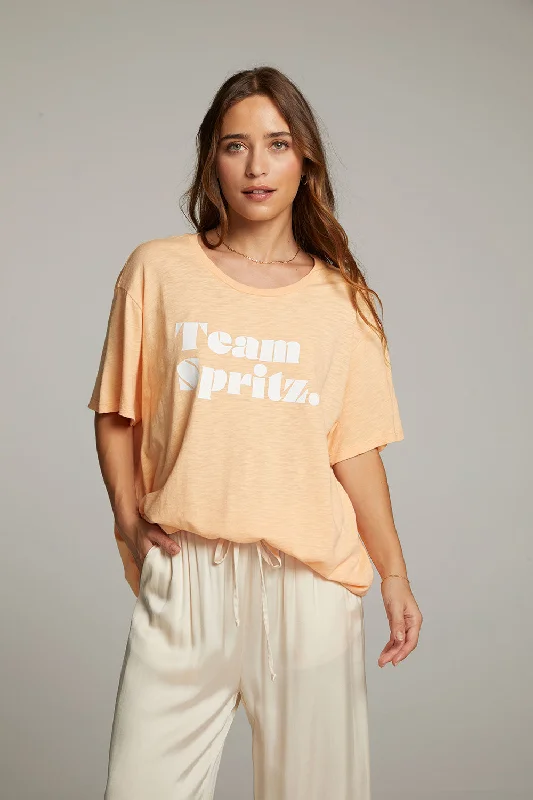 Women's Ruffle Sleeve T-Shirts-Team Spritz Tee