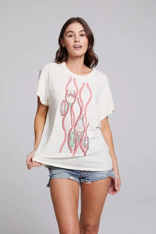 Women's Hemp T-Shirts-Vintage Wallpaper Crew Neck Tee