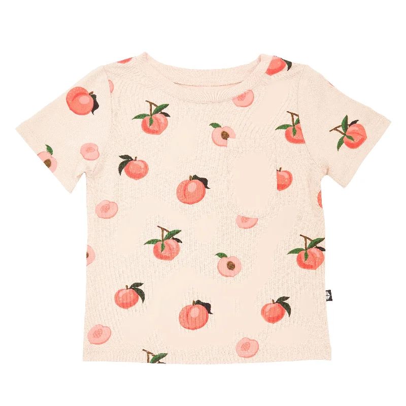 Women's Scoop Neck T-Shirts-Toddler Crew Neck Tee in Peach