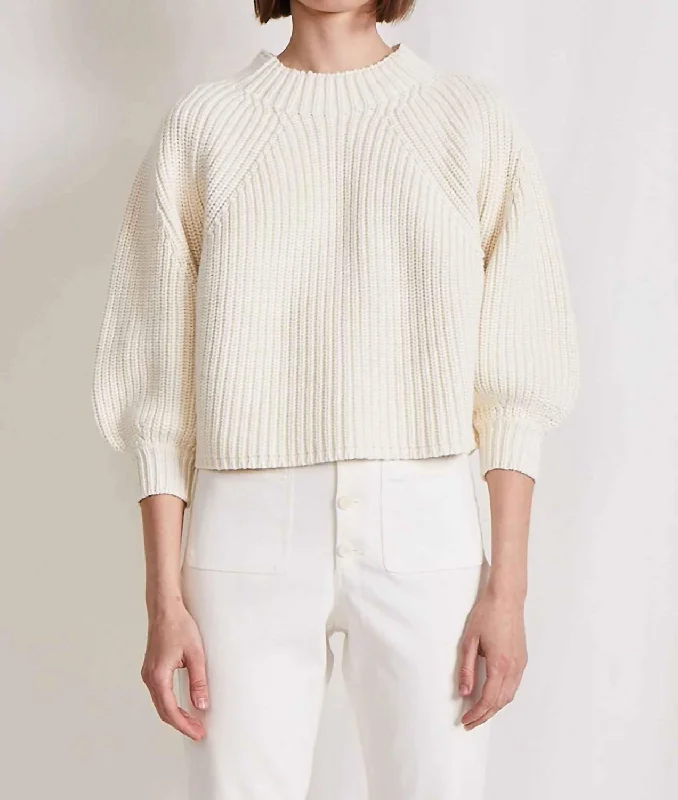 Women's Glitter Pleated Pullovers-Eco Nueva Merel Sweater In Cream