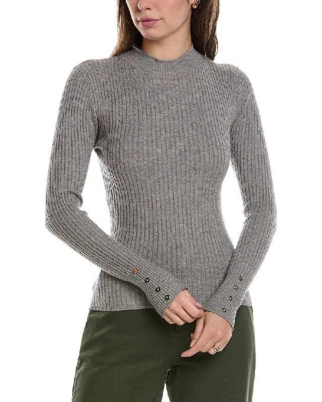 Women's Silk Pleated Pullovers-MEIVEN Cable Rib Sweater