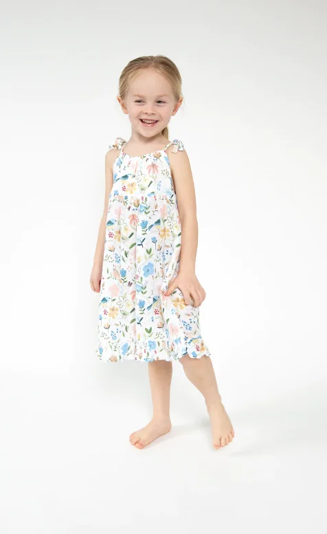 Garden Birds Twirly Tank Dress