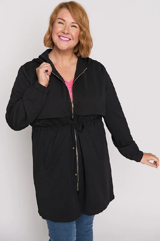 Women's Anorak Jackets-Amazonia Black Jacket