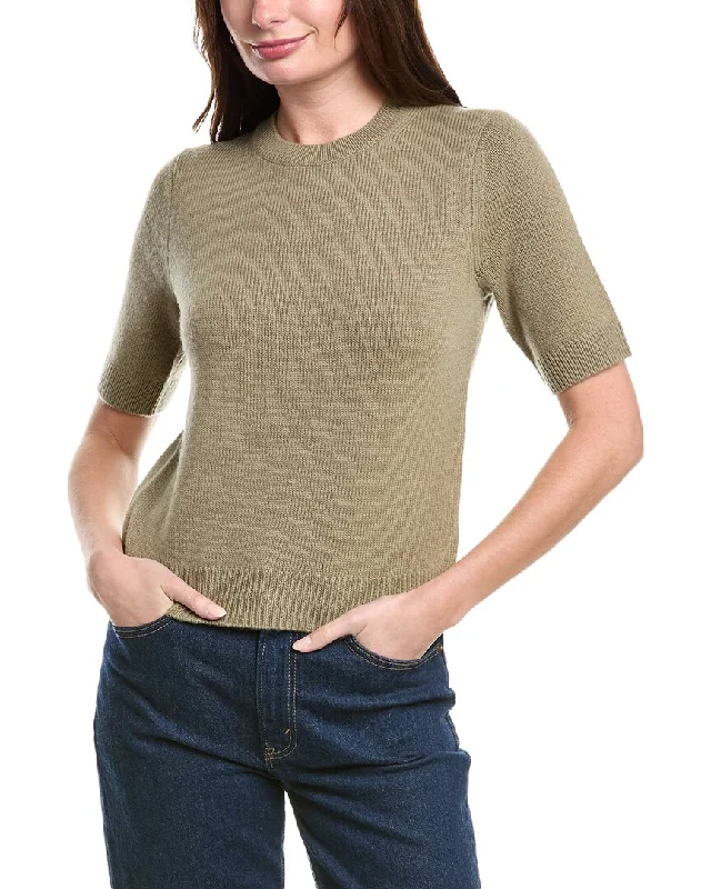 Women's Fleece Ruffle Pullovers-Vince Wool & Cashmere-Blend Sweater