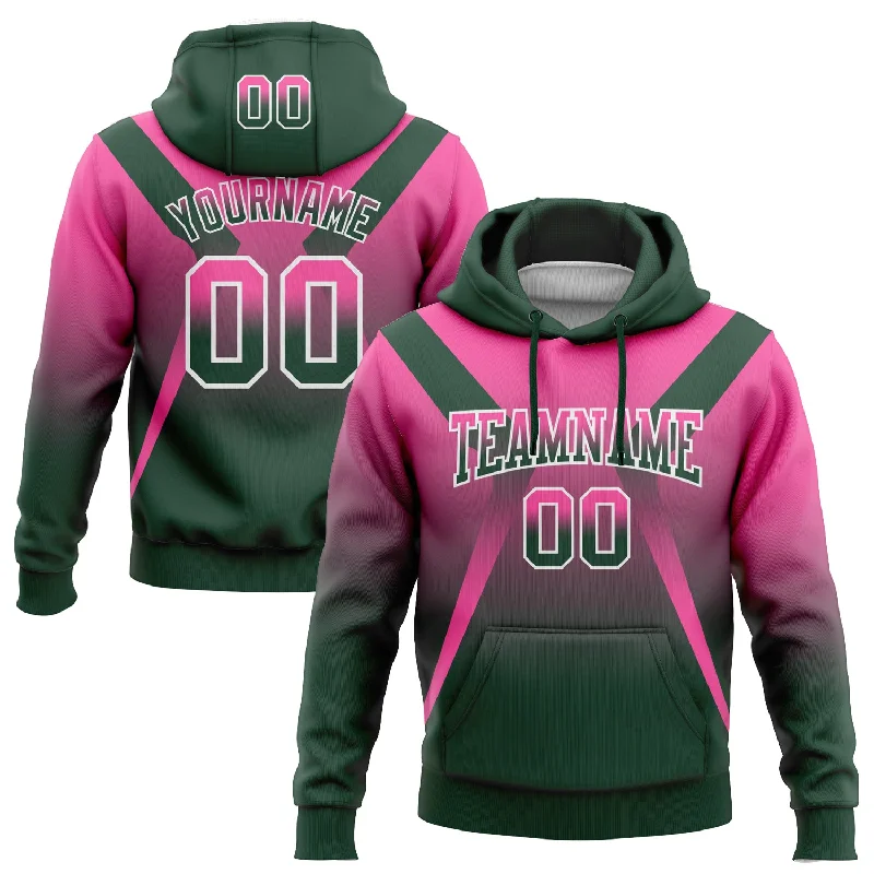 Women's Tribal Print Hoodies-Custom Stitched Pink Green-White Fade Fashion Arrow Sports Pullover Sweatshirt Hoodie