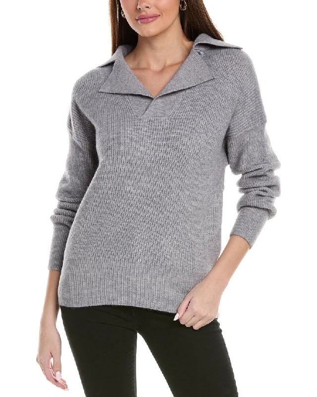 Women's Travel Pullovers-REVERIEE Collared Sweater