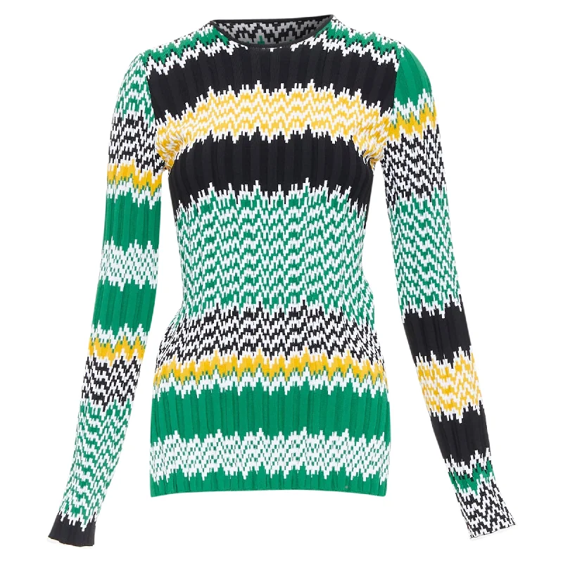 Women's Satin A-Line Pullovers-Celine chevron knit sweater