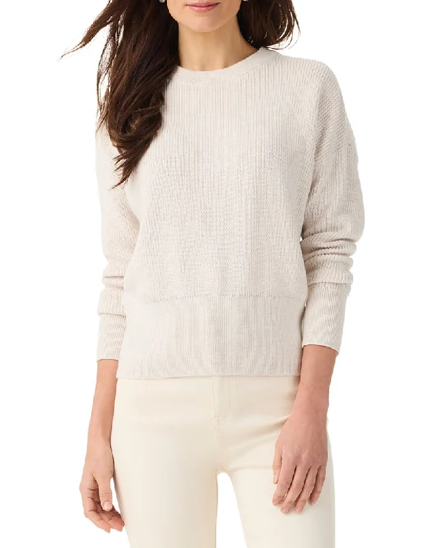 Women's Shawl Collar Pullovers-NIC & ZOE Stitched Crew Sweater