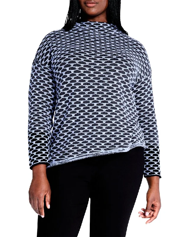 Women's Belted Pullovers-NIC+ZOE Plus Pixel Play Sweater