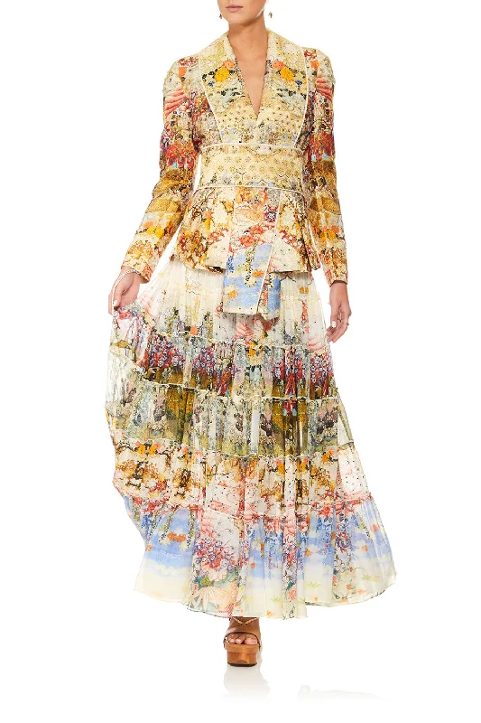 SHEER TIERED MAXI SKIRT LADY LABYRINTH