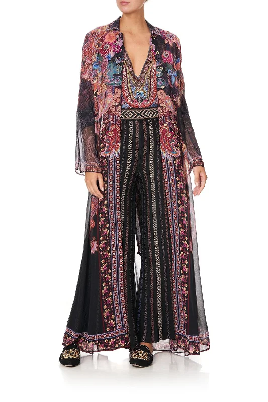 Women's Adjustable Jackets-PRINTED TRENCH SWINGING SIXTIES