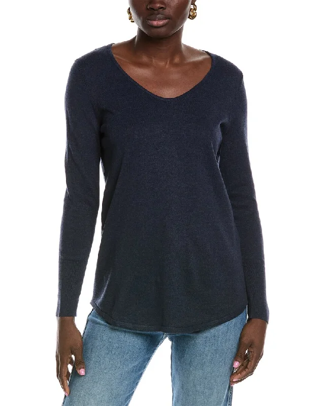 Women's Shimmer Ruffle Pullovers-NIC+ZOE Vital V-Neck Top