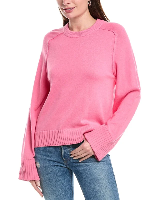 Women's Fleece Floral Pullovers-SIMKHAI Raglan Cashmere-Blend Sweater