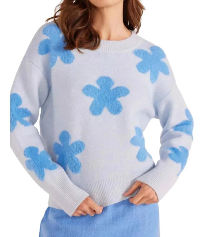 Women's Soft Pullovers-Daisy Fluffy Sweater In Light Blue