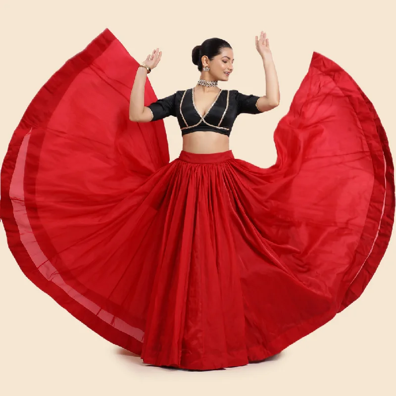 Bahaar x Tyohaar | Lehenga Skirt in Auburn Red Organza