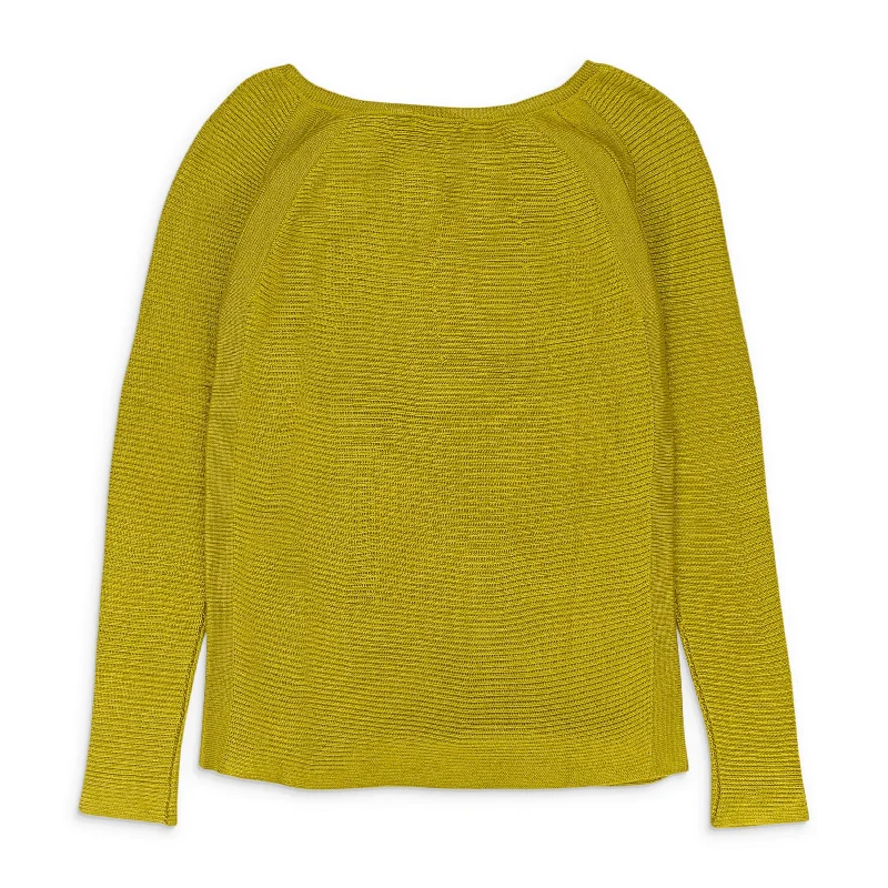 Women's Zip Pullovers-CASHMERE SET MUSTARD SWEATER