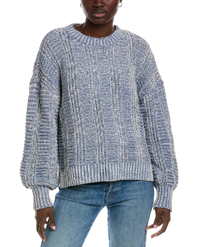 Women's Fringe Ruffle Pullovers-Brook + Lynn Crewneck Sweater