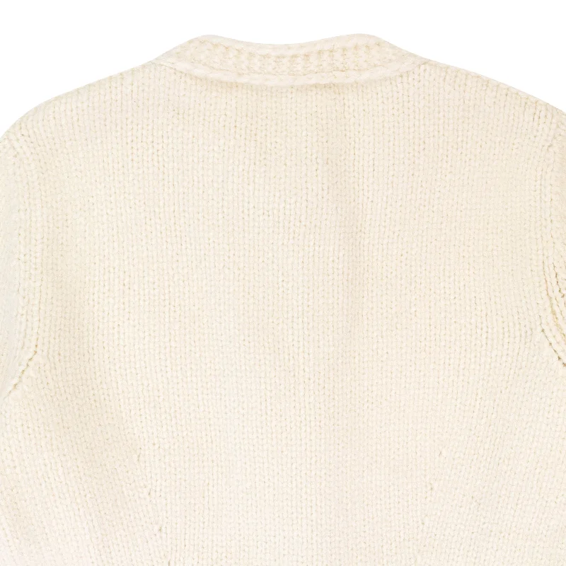 Women's Zip-Up Denim Pullovers-CASHMERE CREW NECK BEIGE SWEATER