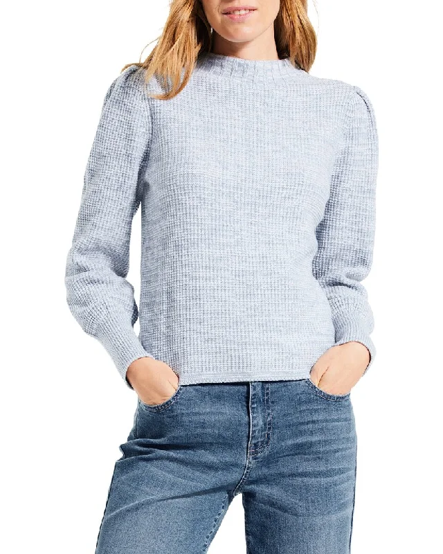 Women's Thermal A-Line Pullovers-NIC+ZOE Petite Waffle Stitch Sweater