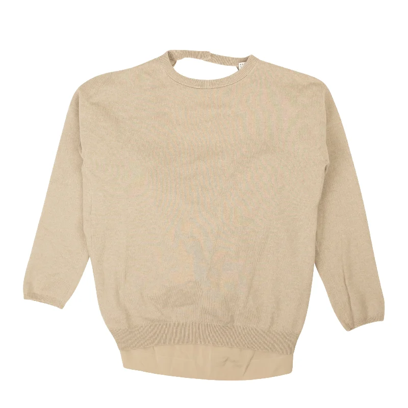 Women's Waterproof Pullovers-Nut Cashmere Crewneck Thermal Sweater