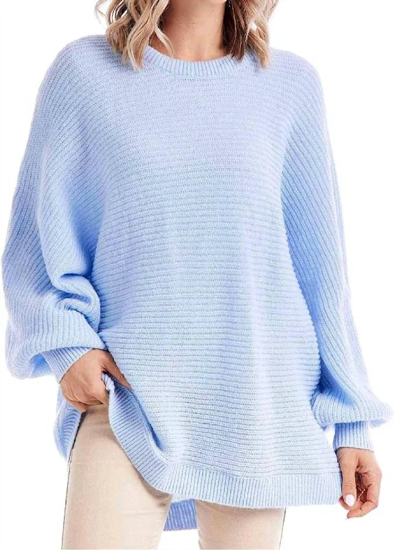 Women's Turtleneck Pullovers-Levi Sweater In Blue