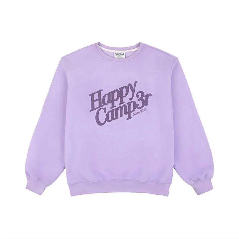 Women's Fringe Floral Pullovers-Puff Series Crewneck Top - Unisex In Grape