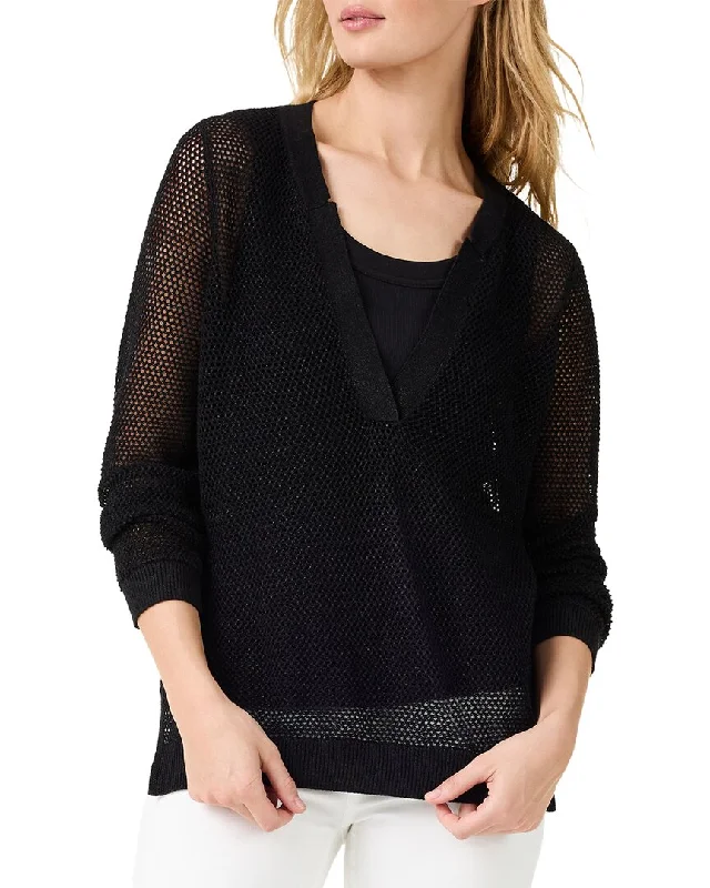 Women's Thermal Pullovers-NIC+ZOE Mesh Stitch Sweater