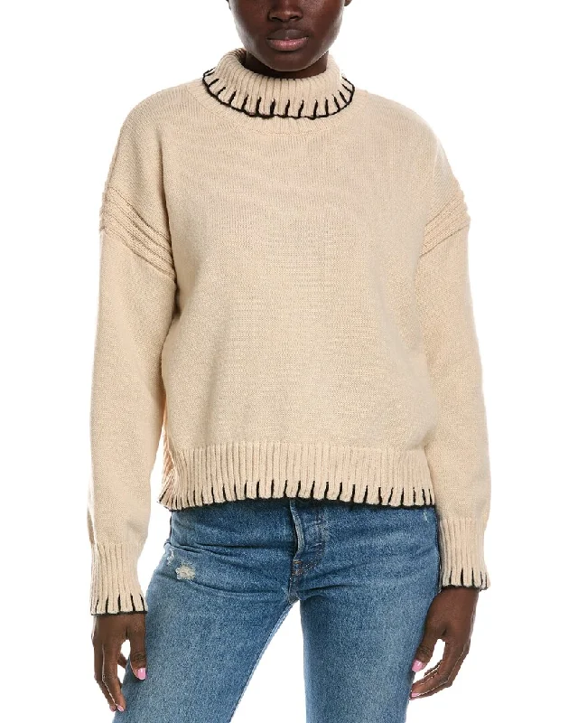 Women's Silk Denim Pullovers-Madison Miles Turtleneck