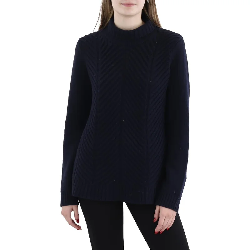 Women's Insulated Pullovers-Womens Wool Pullover Turtleneck Sweater