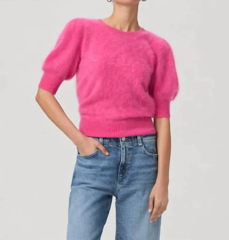 Women's Tulle Denim Pullovers-Gladiolus Sweater In Cherries Jubilee