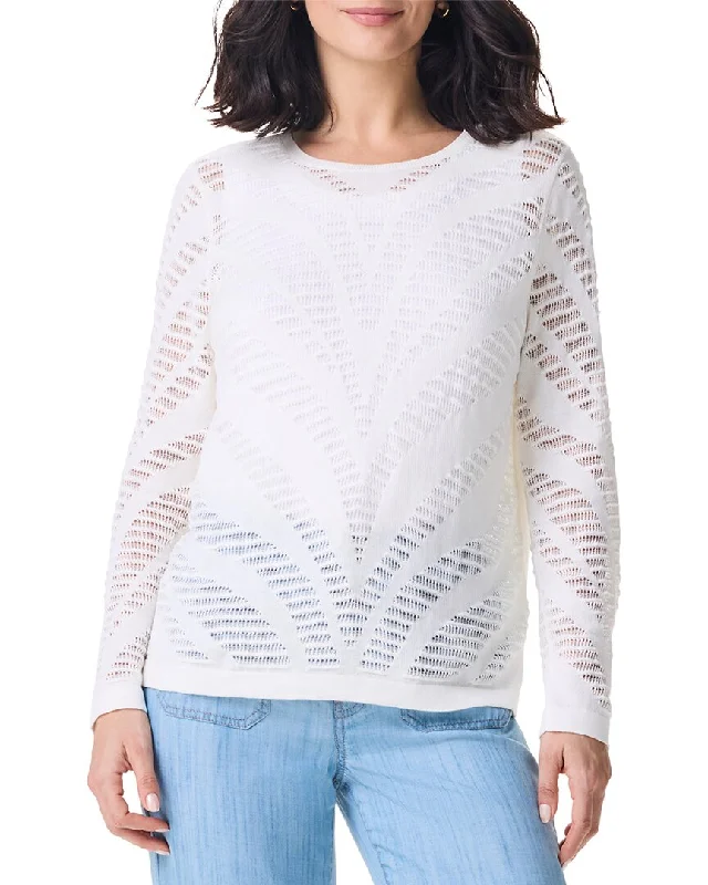 Women's Sequin Pencil Pullovers-NIC+ZOE Placed Pointelle Sweater