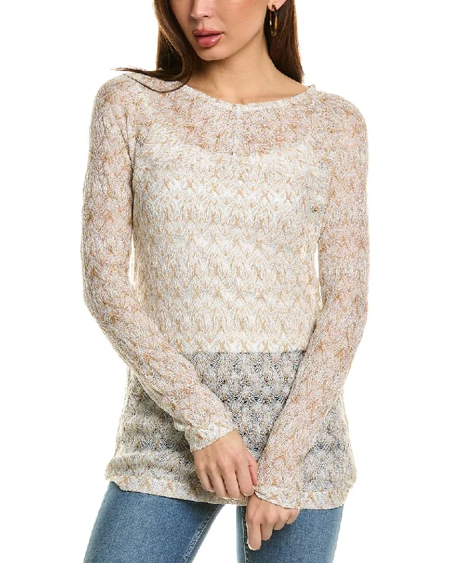 Women's Tulle Pencil Pullovers-M Missoni Crewneck Sweater