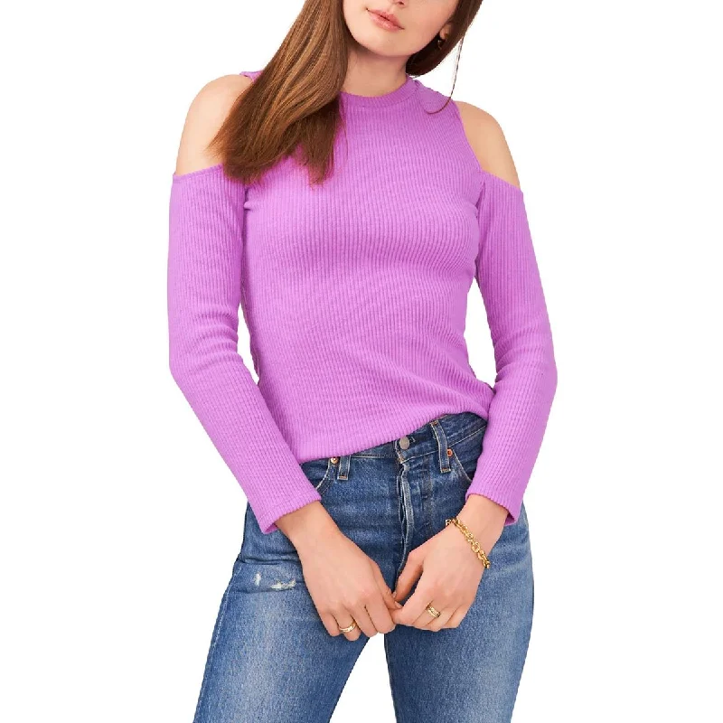 Women's Pajama Pullovers-Womens Ribbed Knit Long Sleeve Pullover Sweater