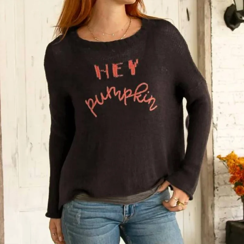 Women's Yoga Pullovers-Hey Pumpkin Sweater In Chocolate Ale