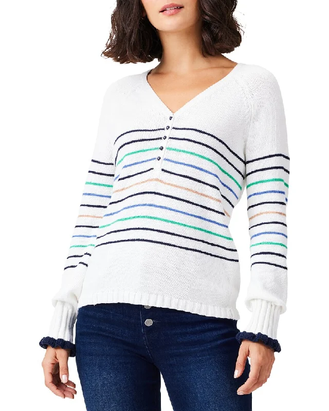 Women's Short Sleeve Pullovers-NIC+ZOE Maritime Stripe Sweater